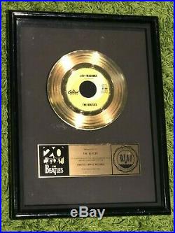 The Beatles Lady Madonna 20th Anniversary GOLD RIAA 7 Single Record Award