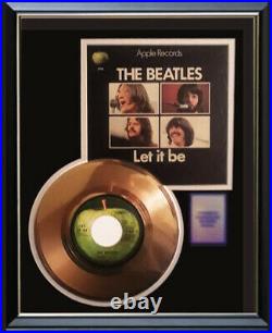 The Beatles Let It Be 45 RPM Gold Metalized Record Rare Non Riaa Award Rare
