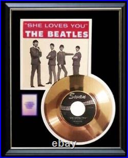 The Beatles She Loves You Swan 45 RPM Gold Record Rare Non Riaa Award Vee Jay