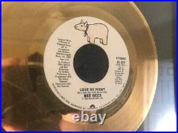 The Bee Gees official RIAA gold 45 single record award for song LOVE SO RIGHT