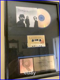 The Bee Gees official RIAA gold CD Cassette award for the 12 STILL WATERS