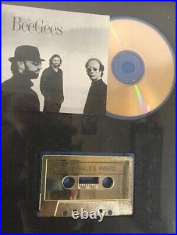 The Bee Gees official RIAA gold CD Cassette award for the CD STILL WATERS