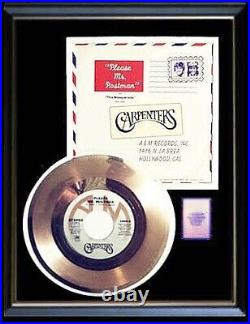 The Carpenters Please Mr. Postman 45 RPM Gold Record Rare Non Riaa Award