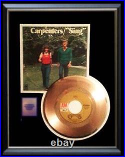 The Carpenters Sing 45 RPM Gold Record Rare Non Riaa Award