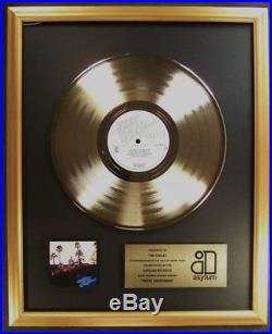 The Eagles Hotel California LP Gold Non RIAA Record Award Asylum Records