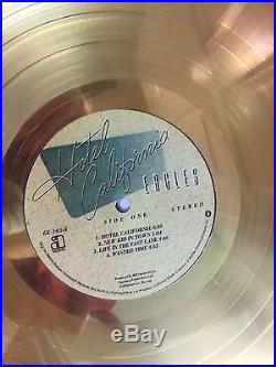 The Eagles Hotel California RIAA Certified Gold Record Award