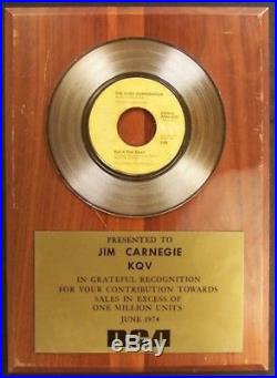 The Hues Corporation Rock The Boat 45 Gold Non RIAA Record Award RCA Records