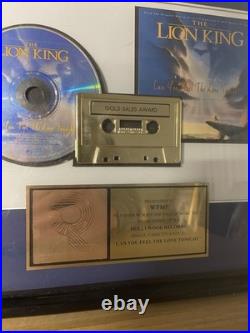 The Lion King Riaa Certified Gold Award Can You Feel The Love Tonight Single The Lion King Riaa Certified Gold Award Can You Feel The Love Tonight Single