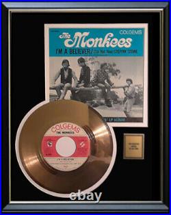 The Monkees I'm A Believer 45 RPM Gold Metalized Record Rare Non Riaa Award