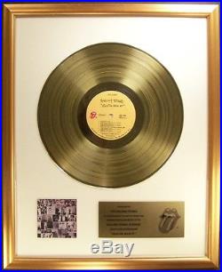 The Rolling Stones Exile On Main St. Street LP Gold Non RIAA Record Award