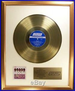 The Rolling Stones Flowers LP Gold Non RIAA Record Award To Rolling Stones