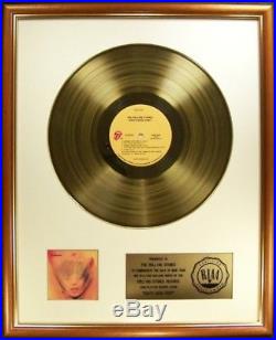 The Rolling Stones Goats Head Soup LP Gold RIAA Record Award To Rolling Stones