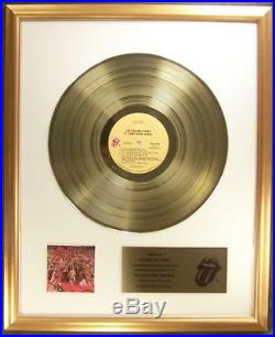 The Rolling Stones It's Only Rock N Roll LP Gold Non RIAA Record Award