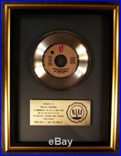 The Three Degrees When Will I See You Again 45 Gold RIAA Record Award To Sheila