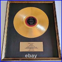 Three Dog Night Vintage Hard Labor Gold Record Award