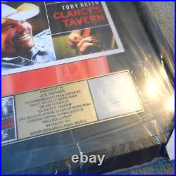 Toby Keith Clancy's Tavern SEALED RIAA 500.000 Gold Record Sales Award Plaque