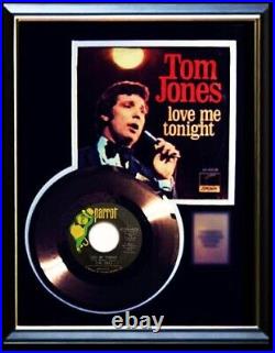 Tom Jones Love Me Tonight 45 RPM Gold Metalized Record Rare Non Riaa Award