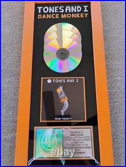 Tones And I Dance Monkey RIAA Multi Platinum Music Gold Record Award Rare 3 Mil