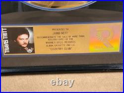 Travis Tritt Certified Riaa Gold Record Award For Country Club Great Condition