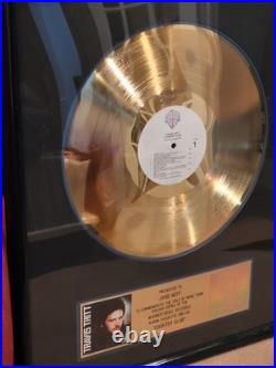 Travis Tritt Certified Riaa Gold Record Award For Country Club Great Condition