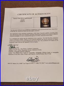 Travis Tritt Certified Riaa Gold Record Award For Country Club Great Condition