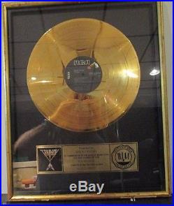 Triumph Gold Record Award RIAA Certified for Allied Forces Album