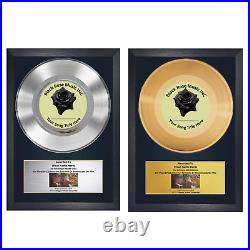 Two pieces gold and platinum Record Music Award for DJ Producer /Recording Gift