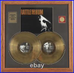 U2 Rattle And Hum 24K Gold Plated Framed Record Album Award 24214 U2 Rattle And Hum 24K Gold Plated Framed Record Album Award 24214