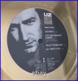 U2 Rattle And Hum 24K Gold Plated Framed Record Album Award 24214 U2 Rattle And Hum 24K Gold Plated Framed Record Album Award 24214