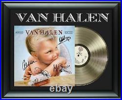 Van Halen 1984 Gold Record Award Autographed Framed Display Eddie +
