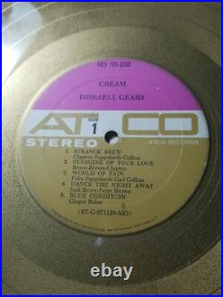 Vintage 1968 GOLD ALBUM AWARD CREAM Disraeli Gears -Given To Record Producer