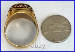 Vintage 1970s RCA RECORDS Terryberry Award Ring 10K Gold Onyx Heavy Q27 Vintage 1970s RCA RECORDS Terryberry Award Ring 10K Gold Onyx Heavy Q27