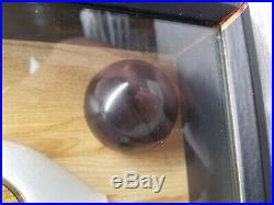 Vintage BOWLING PINS Trophy record WOOD CLOCK Award gold 1989 wall table ball