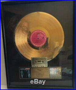 Vintage Columbia Records Hooters Nervous Night Framed Gold Sales Award Framed