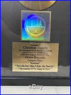 Vintage Relient K RIAA Gold Sales 500,000 Record Copies Sold Award VERY RARE