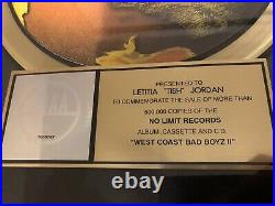 West Coast Bad Boys II RIAA Gold Sales Award No Limit Records Master P 500k Sold