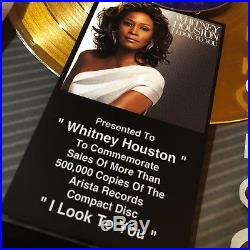 Whitney Houston I Look To You Gold Record Album Disc Music Award MTV Grammy RIAA