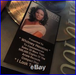 Whitney Houston I Look To You Gold Record Album Disc Music Award MTV Grammy RIAA