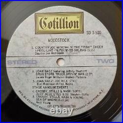 Woodstock Original Soundtrack Vinyl 3 Record Set 1970 Gold Record Award SD 3-500