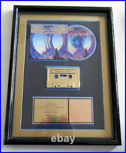 Yes Union 1991 RIAA Gold Award Plaque Arista Records Cassette & CD Vintage Rock